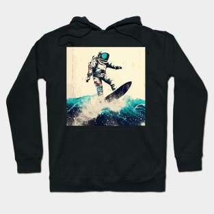 Vintage astronaut on surfboard street art Hoodie